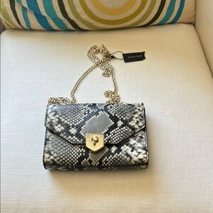 Banana Republic Black and Gray Snake Print Bag